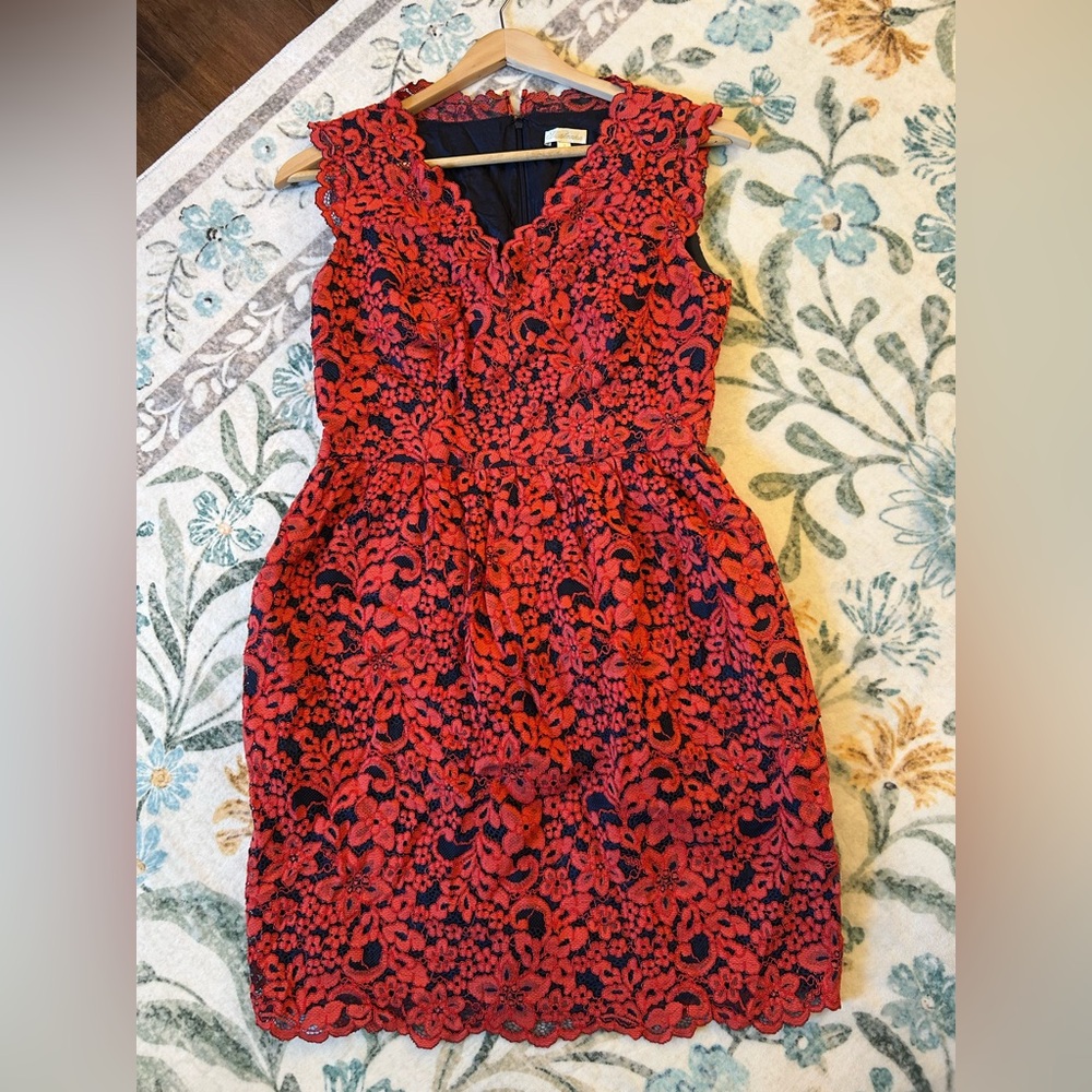 Shoshanna Red Lace Mini Dress - Picture 8 of 15